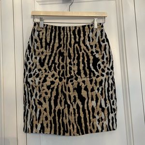 Valentino Leopard Brocade Skirt